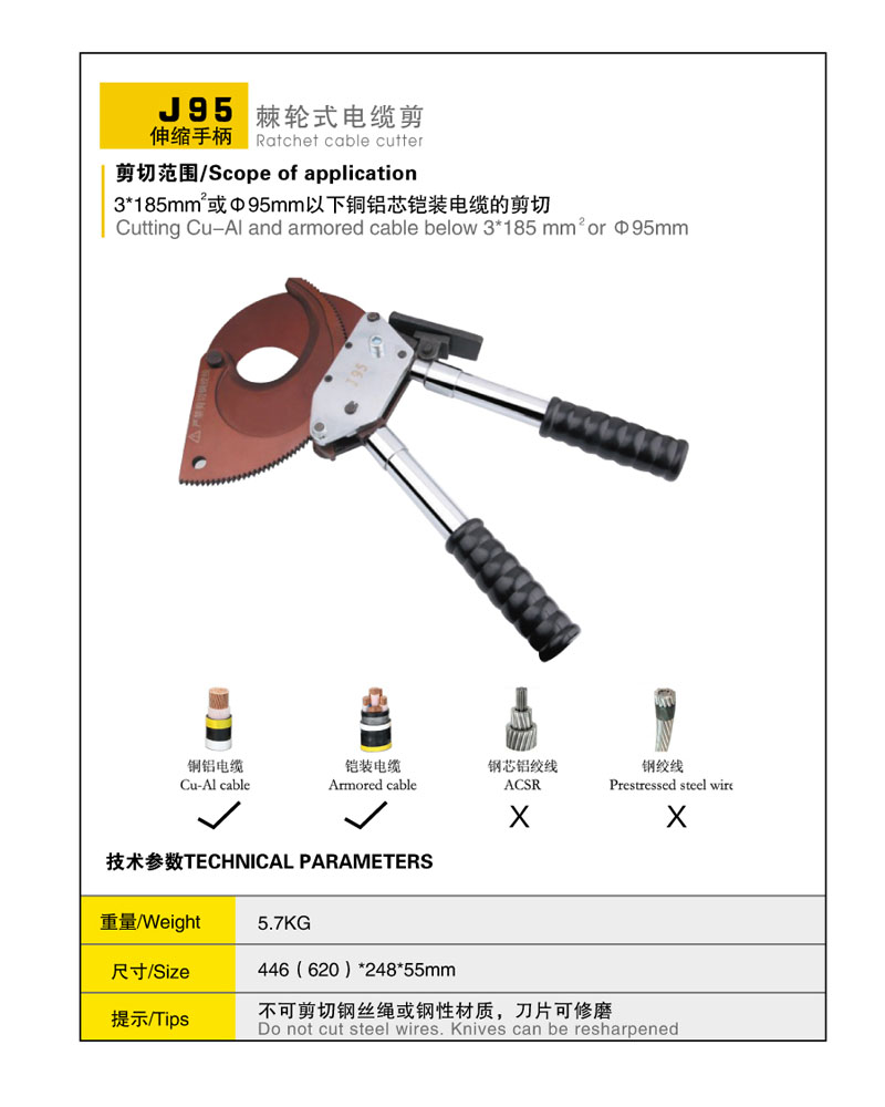 J95(ratchet cable cutter)_产品中心_Xuzhou Tieshou Hardware Tools 